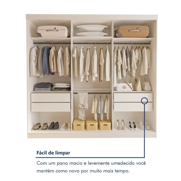 Imagem de Guarda Roupa Casal Premium Barcelona 205,9cm com Espelho 3 Portas 4 Gavetas Espresso Móveis