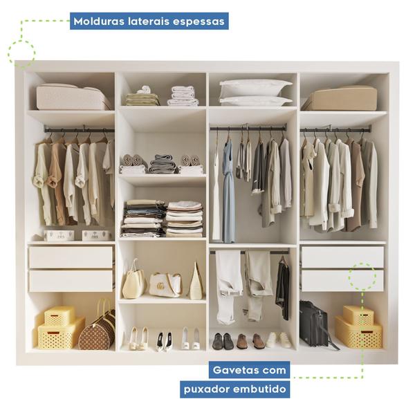 Imagem de Guarda Roupa Casal Premium Firenze 279,3cm com Espelho 4 Portas 4 Gavetas Espresso Móveis