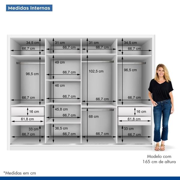 Imagem de Guarda Roupa Casal Premium Liv 279,3cm 4 Portas 4 Gavetas Espresso Móveis