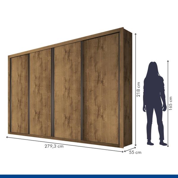 Imagem de Guarda Roupa Casal Premium Liv 279,3cm 4 Portas 4 Gavetas Espresso Móveis