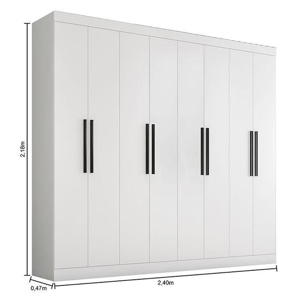 Imagem de Guarda Roupa Casal Prime 1684 com Cômoda Sapateira 8020 e Cabeceira Luiza 140cm Branco - Araplac