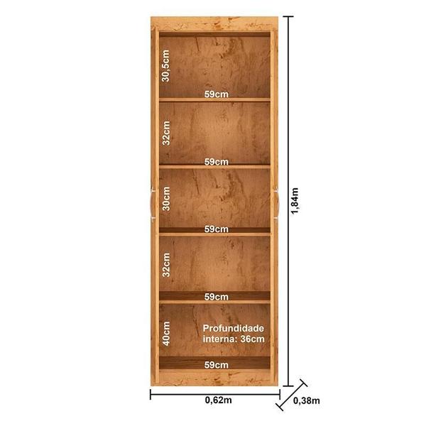 Imagem de Guarda Roupa Casal Prime 1684 com Espelho e Multiuso 6020 com Cômoda 2352 Freijó Carbono - Araplac