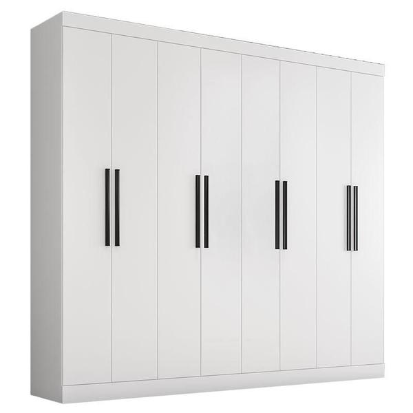 Imagem de Guarda Roupa Casal Prime 1684 e Cômoda 2352 com Cabeceira Luiza 140cm Branco - Araplac 