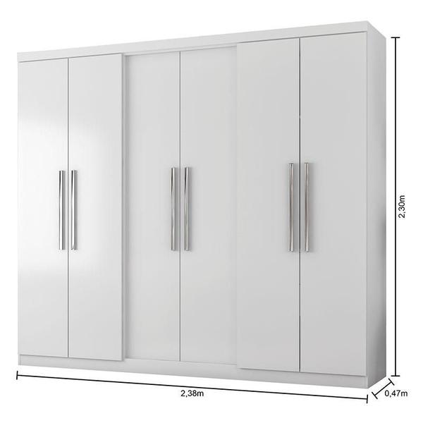 Imagem de Guarda Roupa Casal Prime 6000 com Multiuso 6020 e Cômoda 2352 Branco - Araplac