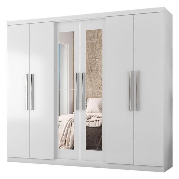 Imagem de Guarda Roupa Casal Prime 7000 Branco com Espelho 2264E - Araplac