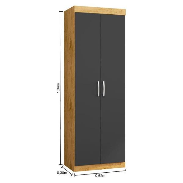 Imagem de Guarda Roupa Casal Prime 7000 com Multiuso 6020 Freijó Carbono - Araplac