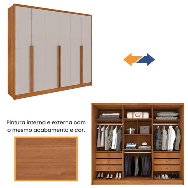 Imagem de Guarda Roupa Casal Realeza 6 Portas 6 Gavetas 100 MDF TCIL Móveis