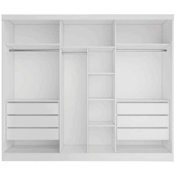 Imagem de Guarda-Roupa Casal Ripado 6 Portas 6 Gavetas - Siena-Branco - Bianchi Móveis