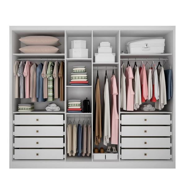 Imagem de Guarda-Roupa Casal Robust Branco 6 Portas 8 Gavetas C/Esp.  Novo Horizonte