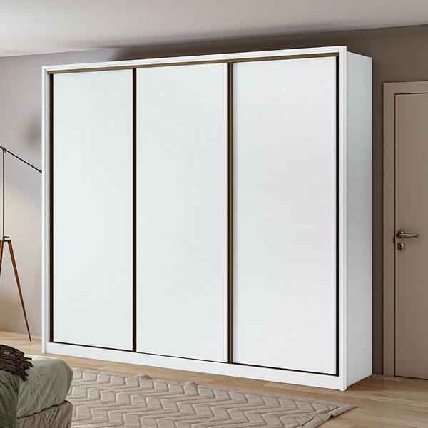 Imagem de Guarda Roupa Casal Spazio 270 Branco Brilho - Lopas