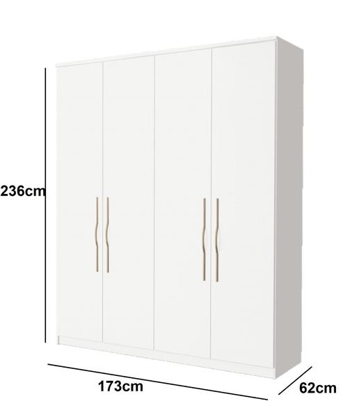 Imagem de Guarda-Roupa Casal Spazio 4 Portas Slow Motion Branco - Fazzio