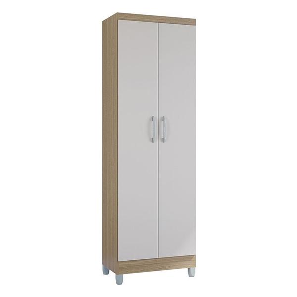 Imagem de Guarda Roupa Casal Tóquio 6 Portas com Armário Multiuso 2 Portas Castanho Off White - Poquema