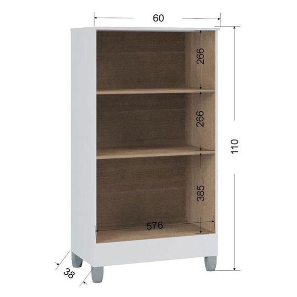 Imagem de Guarda Roupa Casal Tóquio 6 Portas Com Armário Multiuso 2 Portas Pequeno Branco Brilho - Poquema