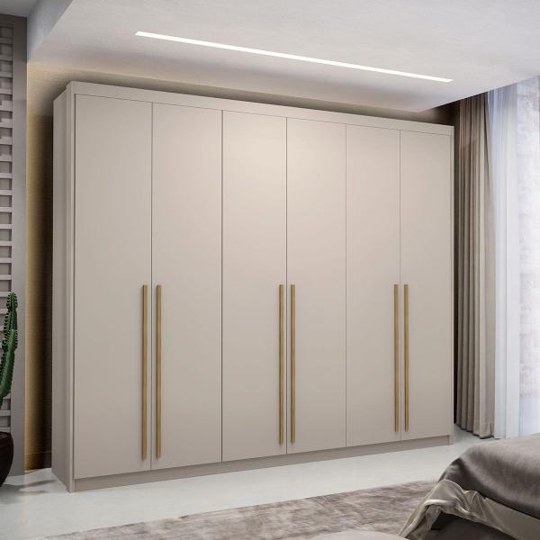 Imagem de Guarda-Roupa Casal Vancouver Majestic 6 Portas 3 Gavetas 100% Mdf Fendi - Pnr Móveis