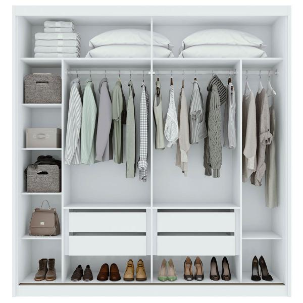 Imagem de Guarda-Roupa Casal Velaris 2 Portas 4 Gavetas 100% Mdf Branco 65299.58 - Móveis Lopas