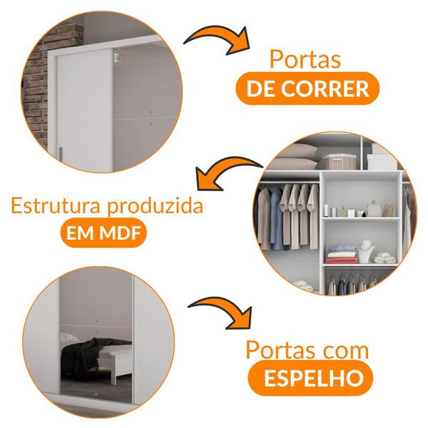 Imagem de Guarda Roupa Casal Veneza Luxo com 3 Portas MDF Rufato