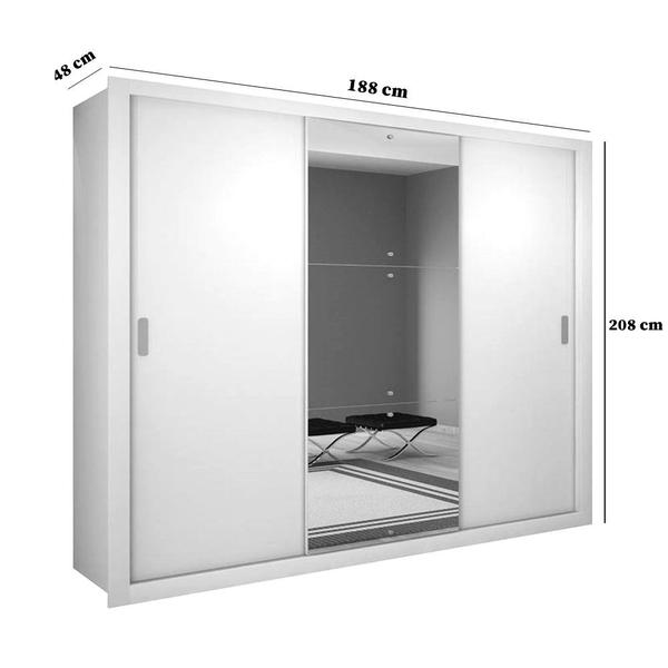 Imagem de Guarda Roupa Casal Veneza Luxo com 3 Portas MDF Rufato