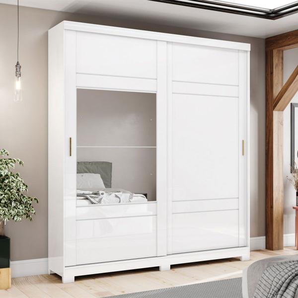 Imagem de Guarda-Roupa Casal Verg 2 Portas 3 Gavetas Branco - Henn