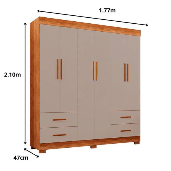 Imagem de Guarda Roupa Casal Verona 6 Portas 4 Gavetas Com Pés Salleto