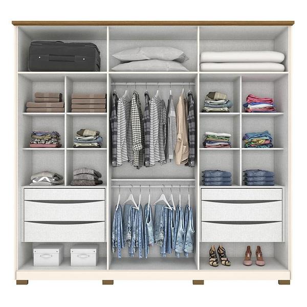 Imagem de Guarda Roupa Casal Verona 6 Portas Off White Nature - Henn