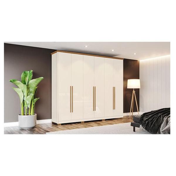 Imagem de Guarda Roupa Casal Verona 6 Portas Off White Nature - Henn