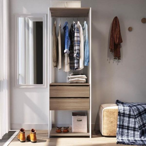 Imagem de Guarda Roupa Closet 02 Gavetas 183X60cm Branco Montana PRODDY