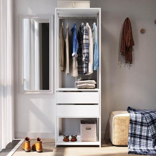 Imagem de Guarda Roupa Closet 02 Gavetas 183X60cm Branco PRODDY