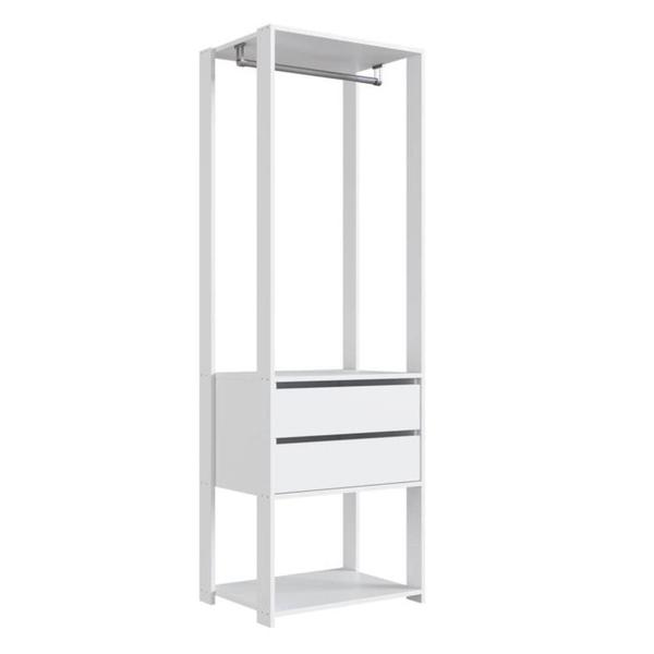 Imagem de Guarda Roupa Closet 02 Gavetas 183X60cm Branco PRODDY