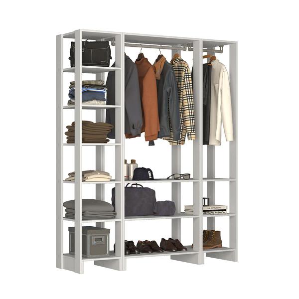 Imagem de Guarda Roupa Closet 1,6m com Cabideiros e Nichos Branco