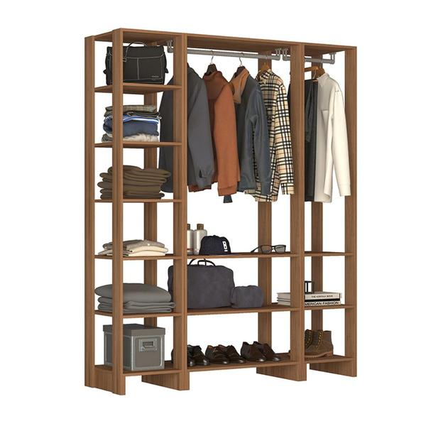 Imagem de Guarda Roupa Closet 1,6m com Cabideiros e Nichos Montana