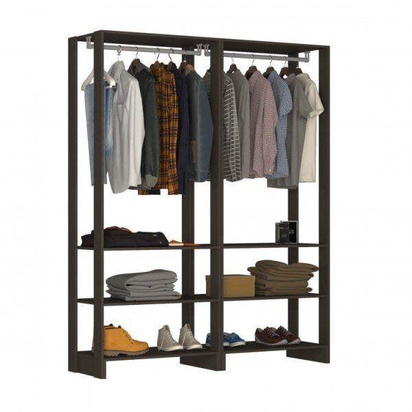 Imagem de Guarda-Roupa Closet 2 Peças com 2 Cabideiros e 3 Nichos Yes Nova Mobile