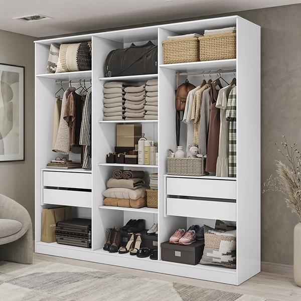 Guarda-Roupa Closet 4 Gavetas Kapperberg Adapt Branco 237cm - Kappesberg