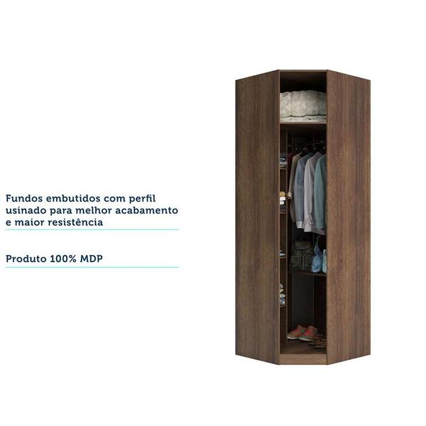 Imagem de Guarda Roupa Closet Aberto Canto Diagonal 5 Prateleiras 1 Cabideiro 83,8cm Prime Luciane MA³veis