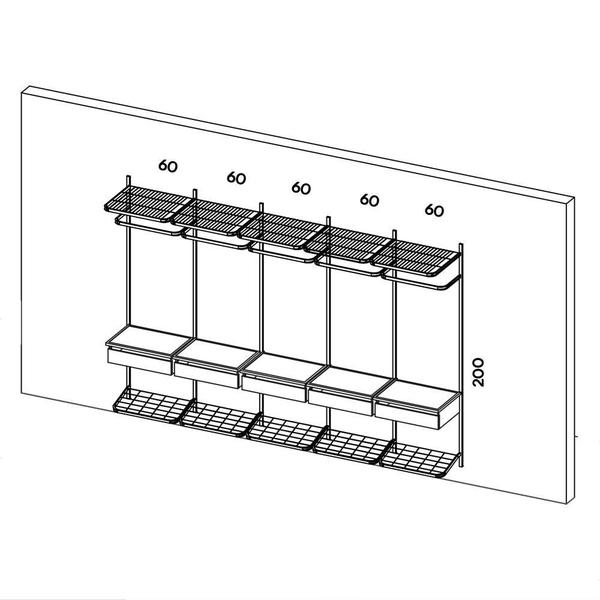 Imagem de Guarda Roupa Closet Aramado Modulado Gaveta MDF 3,10m BR