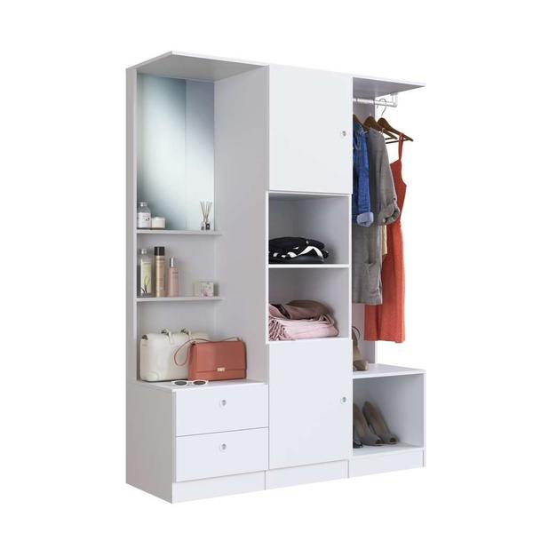 Imagem de Guarda Roupa Closet c/ Espelho 136,6cm 02 Portas e 02 Gavetas GR1400 Art in Móveis