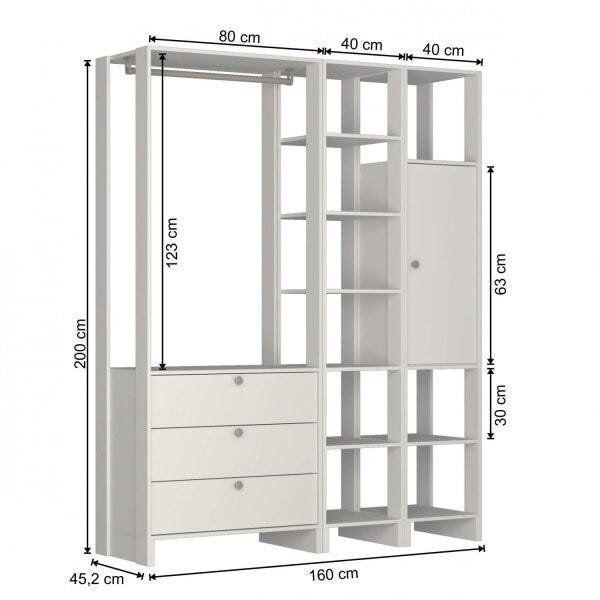 Imagem de Guarda-Roupa Closet com 1 Cabideiro 3 Gavetas 1 Porta com 2 Prateleiras e 10 Nichos Yes Nova Mobile