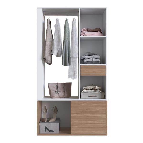 Imagem de Guarda-roupa Closet com 1 Gaveta 1 Cabideiro 2 Prateleiras e 1 Porta Cl100