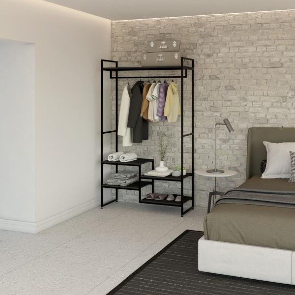 Imagem de Guarda Roupa Closet Estilo Industrial, Aço/mdf!