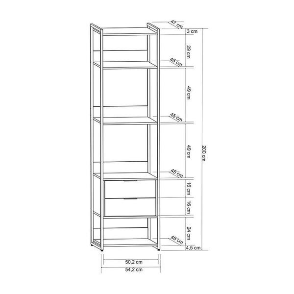 Imagem de Guarda-Roupa Closet Industrial Mital 2 GV Off White e Dourado 54 cm