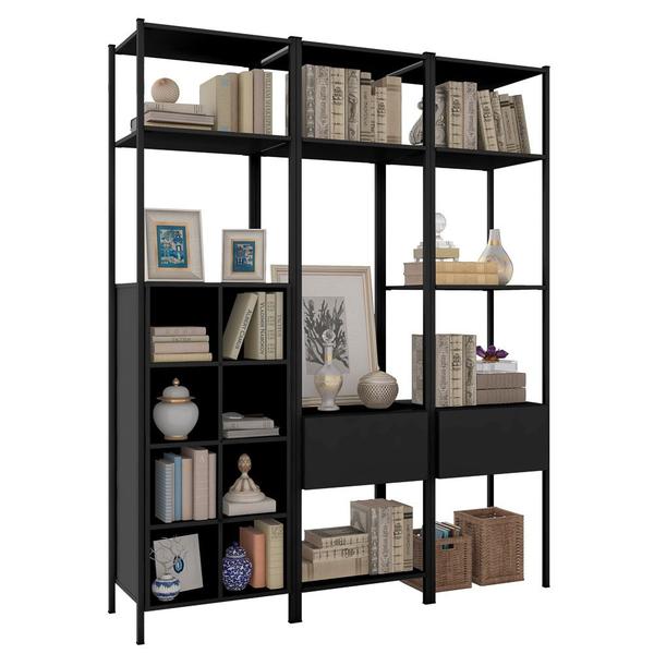 Imagem de Guarda Roupa Closet Modulado 3 Peças Estilo Industrial Oxford Preto - Artefamol