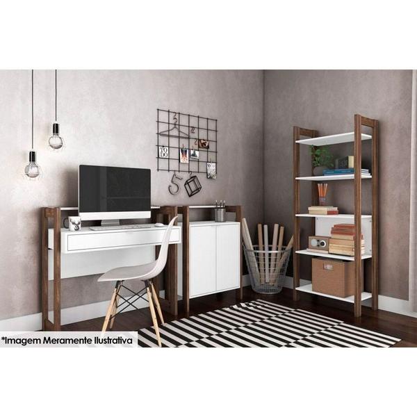 Imagem de Guarda Roupa Closet Modulado AZ1005 c/ 5 Prateleiras cor Branco/Nogal - Tecno Mobili