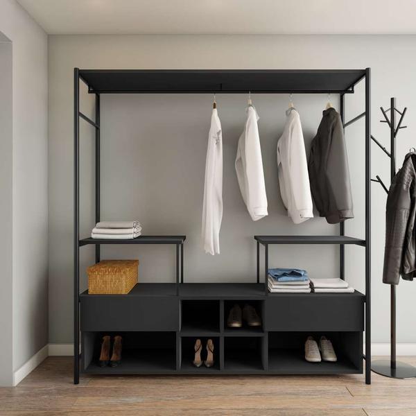 Imagem de Guarda-Roupa Closet Modulado Léria Casal 2 GV Preto