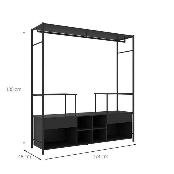 Imagem de Guarda-Roupa Closet Modulado Lugo Casal 2 GV Preto