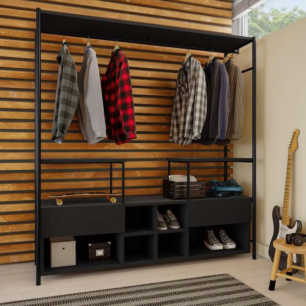 Imagem de Guarda-Roupa Closet Modulado Telde Casal 2 GV Preto