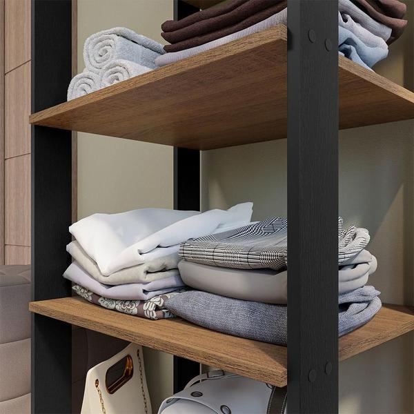 Imagem de Guarda-Roupa Closet Modulado Valencia 59cm Rustic/Preto Madesa