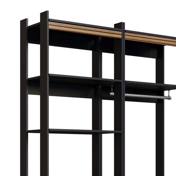 Imagem de Guarda-Roupa Closet Modulado Wood II Preto e Brise