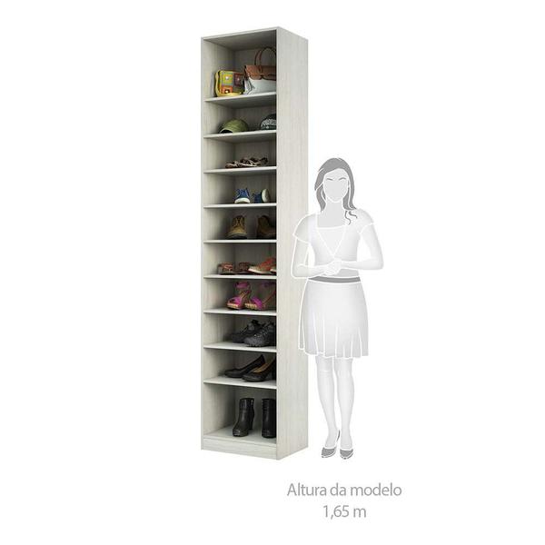 Imagem de Guarda Roupa Closet sem Porta 50,3cm Módulo Sapateira com 9 Prateleiras Prime Luciane Móveis