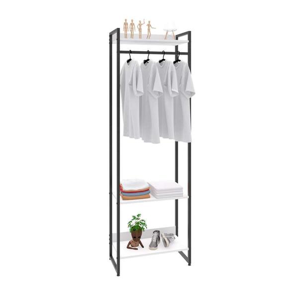 Imagem de Guarda-Roupa Closet Studio Branco e Preto 60 cm