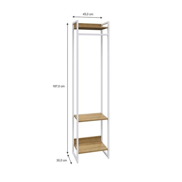 Imagem de Guarda-Roupa Closet Studio Mel e Branco 187x45 cm