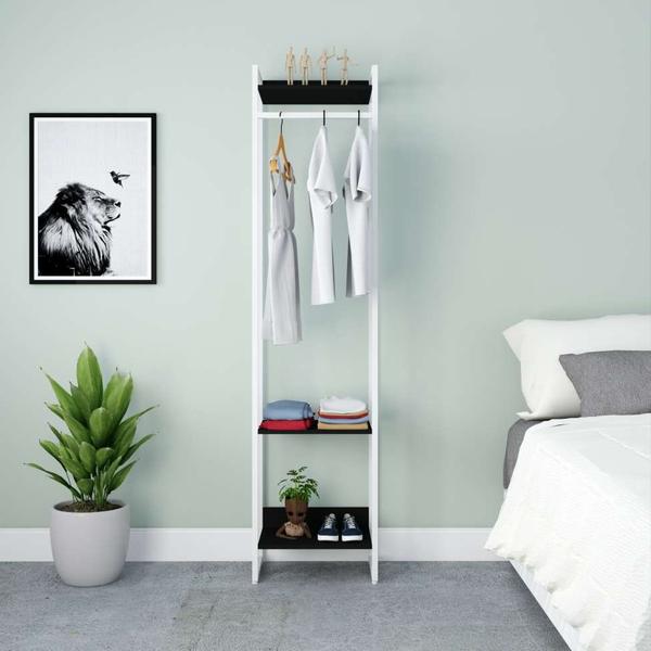 Imagem de Guarda-Roupa Closet Studio Preto e Branco 187x45 cm